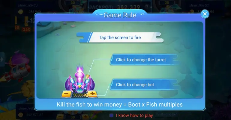 Rules of Playing Fishing War on Teen Patti Master