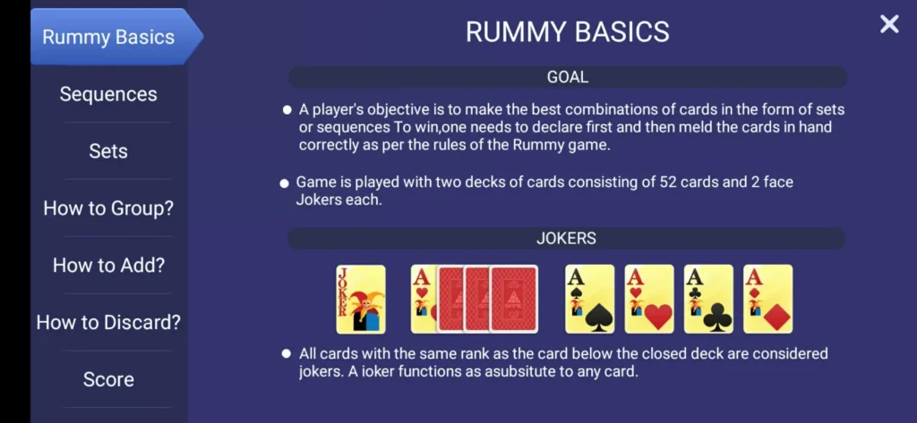 Rules of Playing Point Rummy on Teen Patti Master