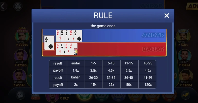 Rules of Playing Baccarat AB on Teen Patti Master
