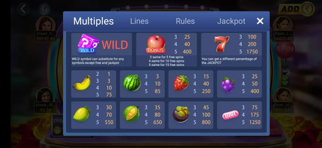 Rules of Playing Slots Game on Teen Patti Master