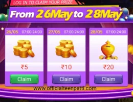 Teen Patti Master May 2024 Extra Bonus Claim Fast